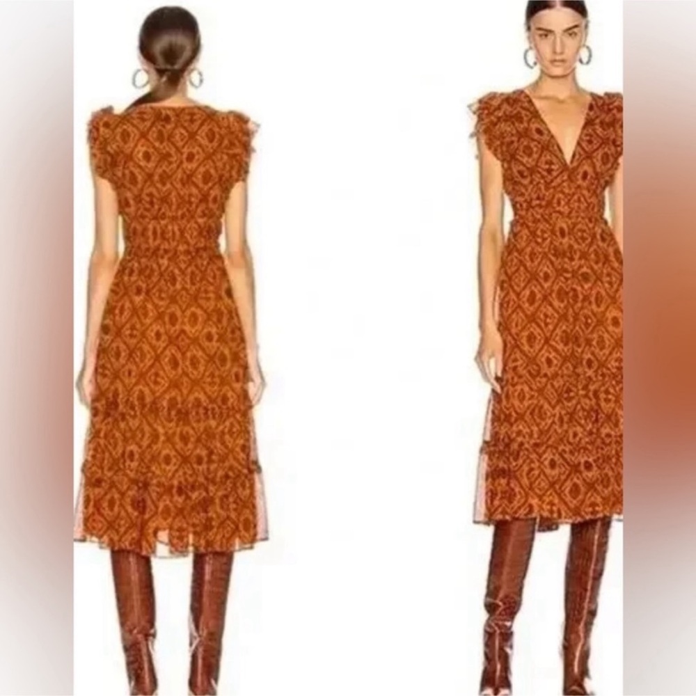 Ulla Johnson Anika Dress in Ochre Sz 8 - Picture 3 of 3